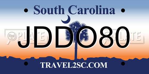 JDDO80 South Carolina License Plate