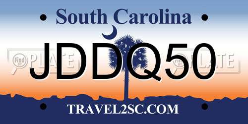 JDDQ50 South Carolina License Plate