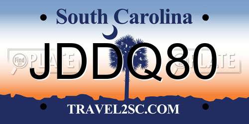 JDDQ80 South Carolina License Plate