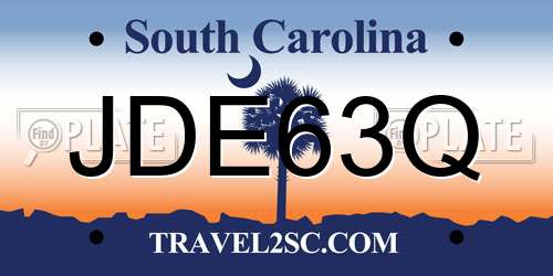 JDE63Q South Carolina License Plate