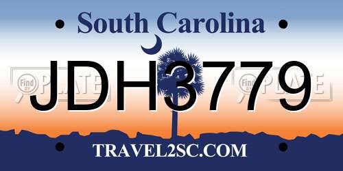 JDH3779 South Carolina License Plate