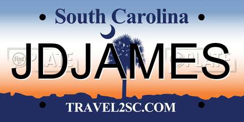 JDJAMES South Carolina License Plate