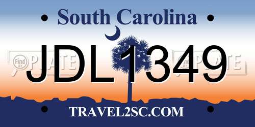 JDL1349 South Carolina License Plate