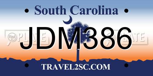JDM386 South Carolina License Plate