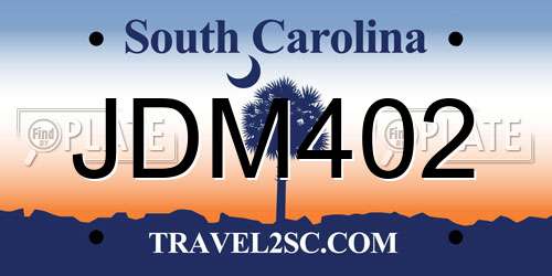 JDM402 South Carolina License Plate