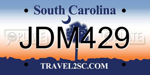 JDM429 South Carolina License Plate