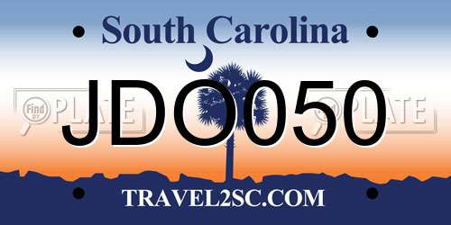JDO050 South Carolina License Plate