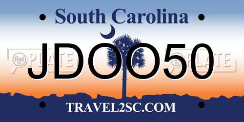 JDOO50 South Carolina License Plate