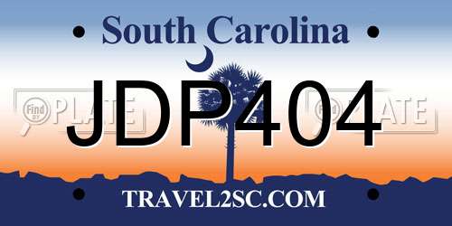 JDP404 South Carolina License Plate