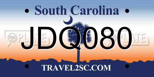 JDQ080 South Carolina License Plate