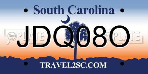JDQ08O South Carolina License Plate