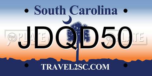 JDQD50 South Carolina License Plate