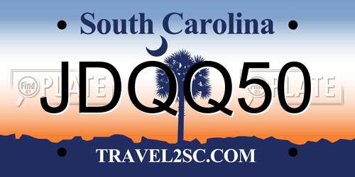 JDQQ50 South Carolina License Plate
