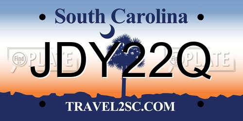 JDY22Q South Carolina License Plate