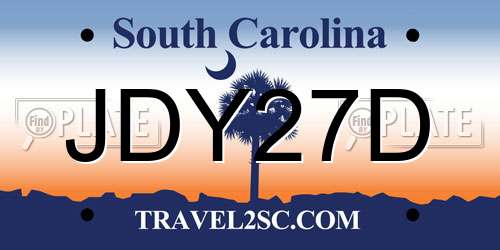 JDY27D South Carolina License Plate