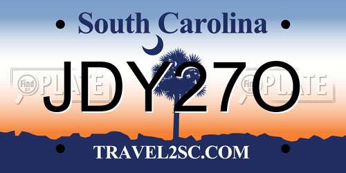JDY27O South Carolina License Plate