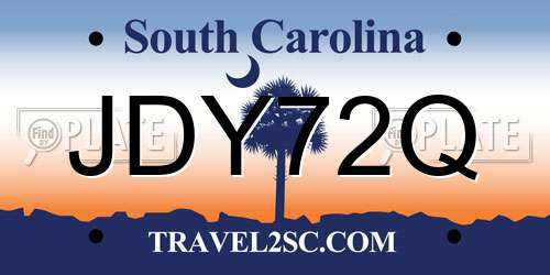 JDY72Q South Carolina License Plate