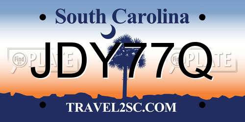 JDY77Q South Carolina License Plate