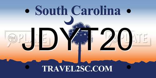 JDYT20 South Carolina License Plate