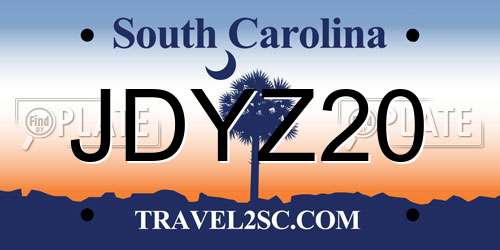 JDYZ20 South Carolina License Plate