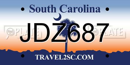 JDZ687 South Carolina License Plate