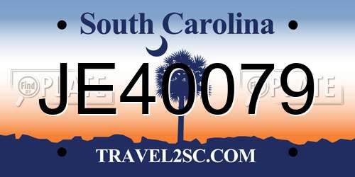 JE40079 South Carolina License Plate