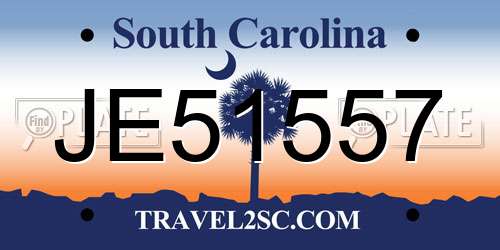 JE51557 South Carolina License Plate