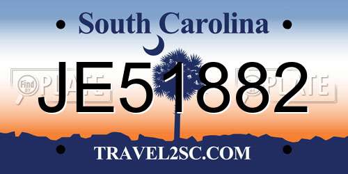 JE51882 South Carolina License Plate