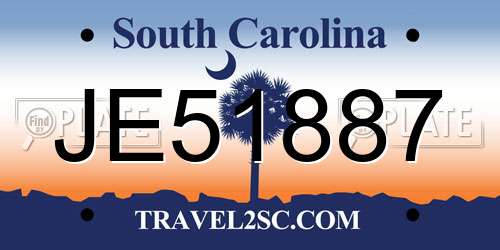 JE51887 South Carolina License Plate