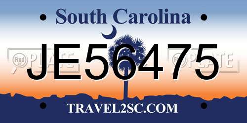JE56475 South Carolina License Plate