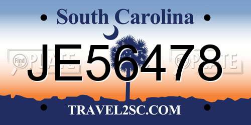 JE56478 South Carolina License Plate