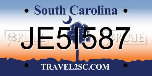 JE5I587 South Carolina License Plate