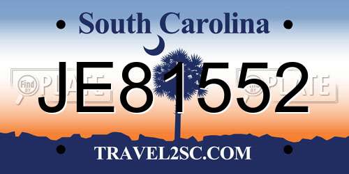 JE81552 South Carolina License Plate
