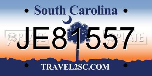 JE81557 South Carolina License Plate