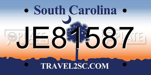 JE81587 South Carolina License Plate