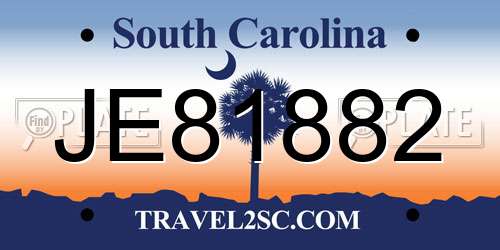 JE81882 South Carolina License Plate