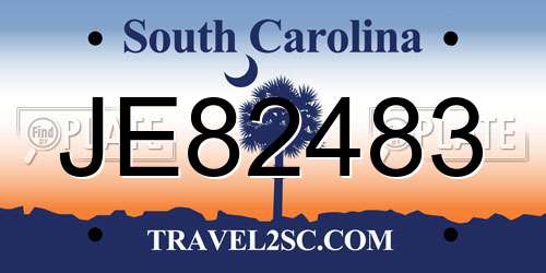 JE82483 South Carolina License Plate