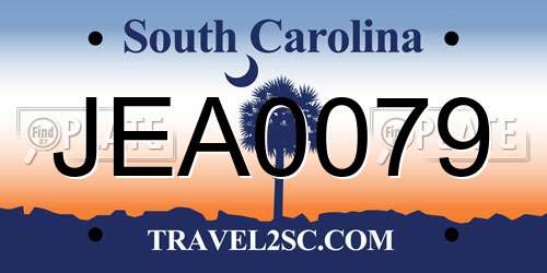 JEA0079 South Carolina License Plate