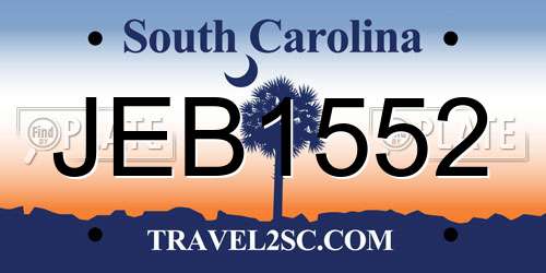 JEB1552 South Carolina License Plate