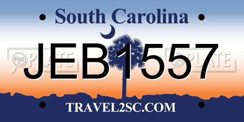 JEB1557 South Carolina License Plate