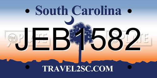 JEB1582 South Carolina License Plate