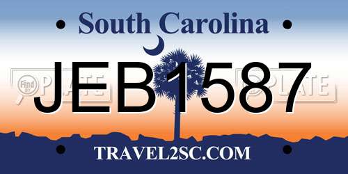 JEB1587 South Carolina License Plate