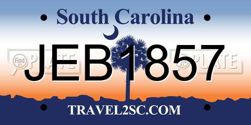 JEB1857 South Carolina License Plate