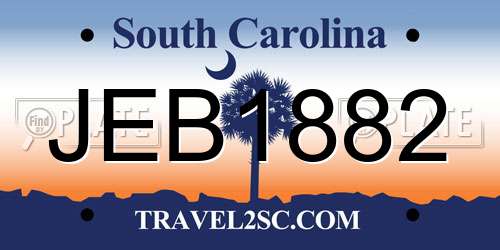JEB1882 South Carolina License Plate