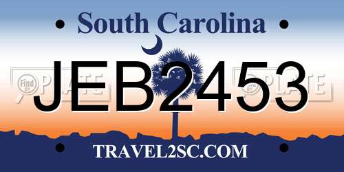 JEB2453 South Carolina License Plate