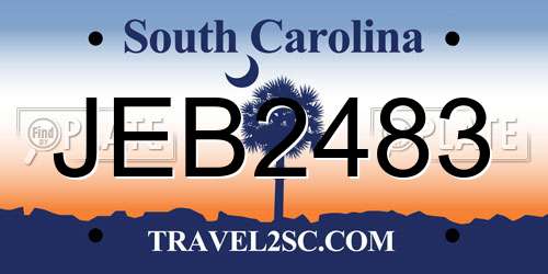 JEB2483 South Carolina License Plate