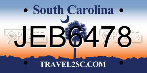 JEB6478 South Carolina License Plate