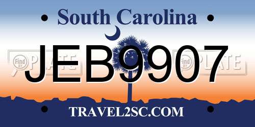 JEB9907 South Carolina License Plate