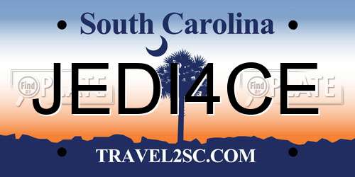 JEDI4CE South Carolina License Plate