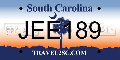 JEE189 South Carolina License Plate
